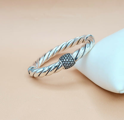 David Yurman Metro Station Bracelet 10mm with Diamonds  AYW Luxury #