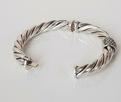 David Yurman Metro Station Bracelet 10mm with Diamonds  AYW Luxury #