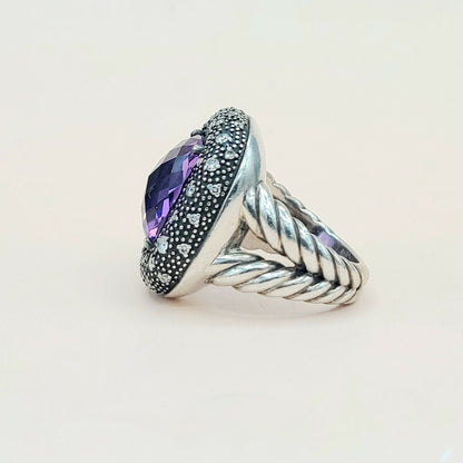 David Yurman Midnight Melange Amethyst Diamond Ring | Certified Pre-Owned  AYW Luxury #
