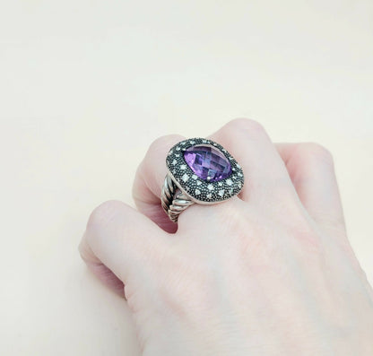 David Yurman Midnight Melange Amethyst Diamond Ring | Certified Pre-Owned  AYW Luxury #