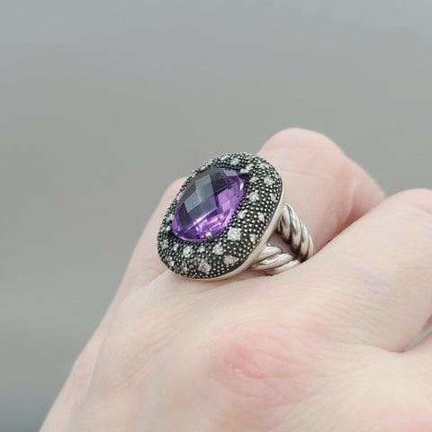  David Yurman Midnight Mélange Ring Amethyst & Diamonds