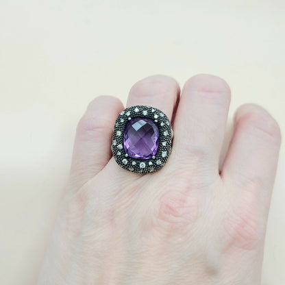 David Yurman Midnight Melange Amethyst Diamond Ring | Certified Pre-Owned  AYW Luxury #