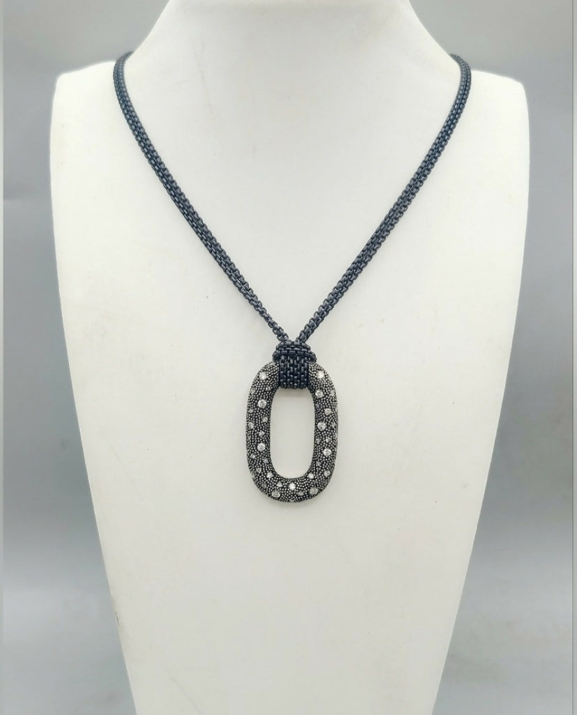 David Yurman Midnight Melange Pendant Necklace With Diamonds