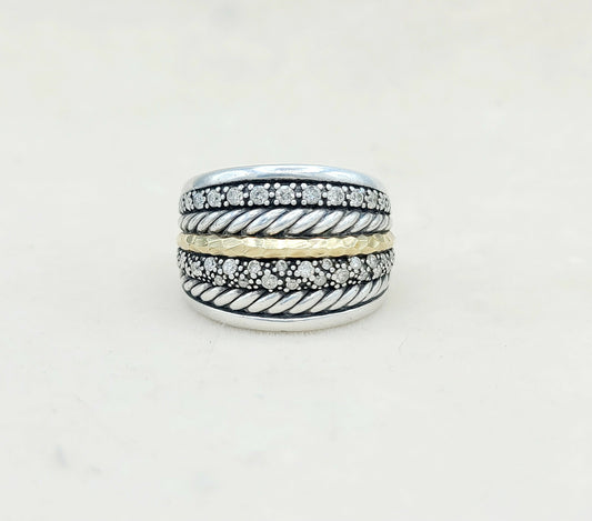    David Yurman Midnight Melange Ring – Diamonds & Gold