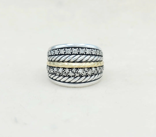  David Yurman Midnight Melange Ring – Diamonds & Gold