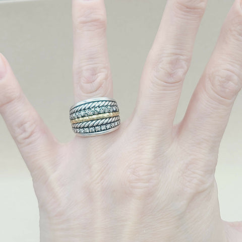  David Yurman Midnight Melange Ring – Diamonds & Gold