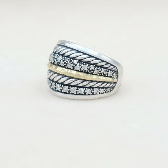  David Yurman Midnight Melange Ring – Diamonds & Gold