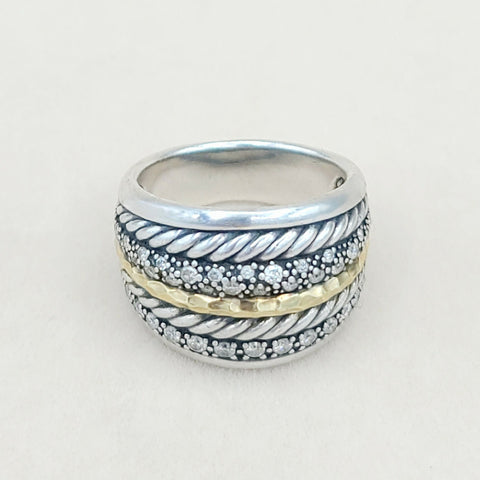  David Yurman Midnight Melange Ring – Diamonds & Gold
