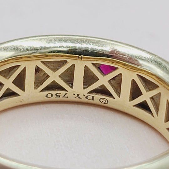  David Yurman Modern Renaissance Ring 18K Gold, Rubies, Diamonds
