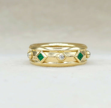  David Yurman Modern Renaissance Ring – Emeralds & Diamonds