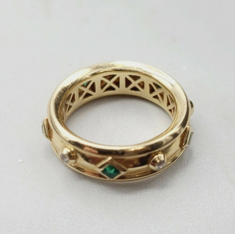  David Yurman Modern Renaissance Ring – Emeralds & Diamonds