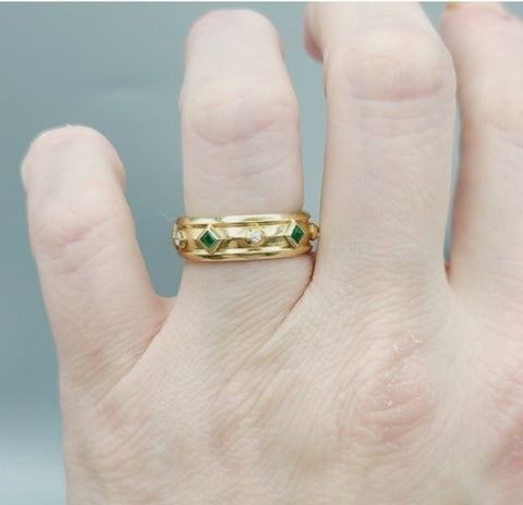  David Yurman Modern Renaissance Ring – Emeralds & Diamonds