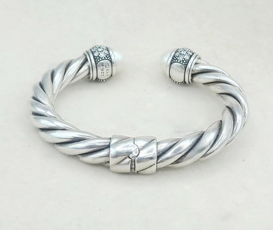  David Yurman Moonlight Ice Bracelet 10mm –  Pearl & Diamonds