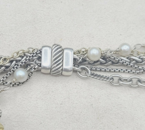  David Yurman Multi-Chain Pearl Necklace – 28 in