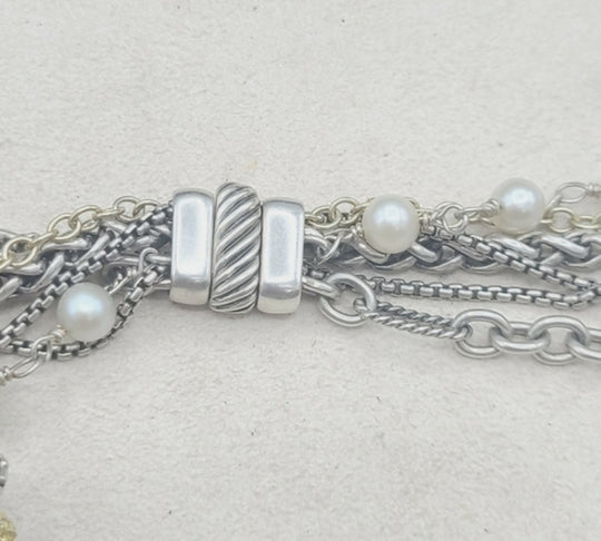  David Yurman Multi-Chain Pearl Necklace – 28 in