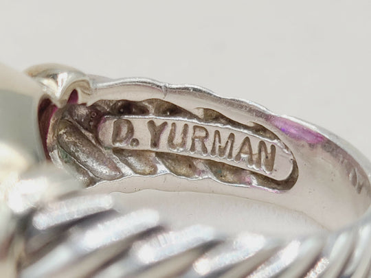  David Yurman Noblesse Ring Pink Tourmaline Silver & 14K Gold