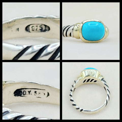  David Yurman Noblesse Ring Turquoise & Gold