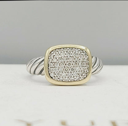 David Yurman Noblesse Ring with Diamonds and Gold