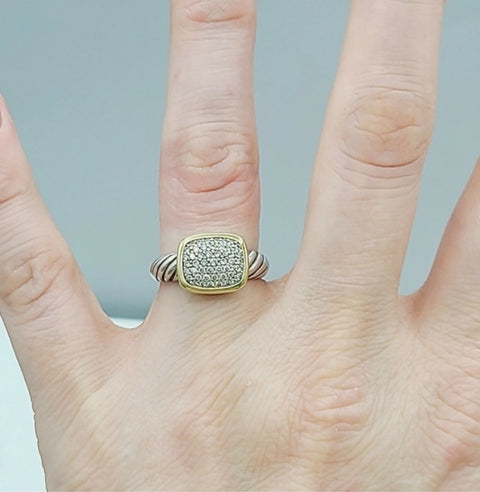  David Yurman Noblesse Ring With Diamonds & Gold