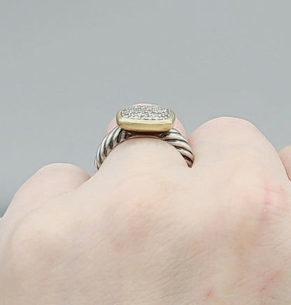 David Yurman Noblesse Ring with Diamonds and Gold