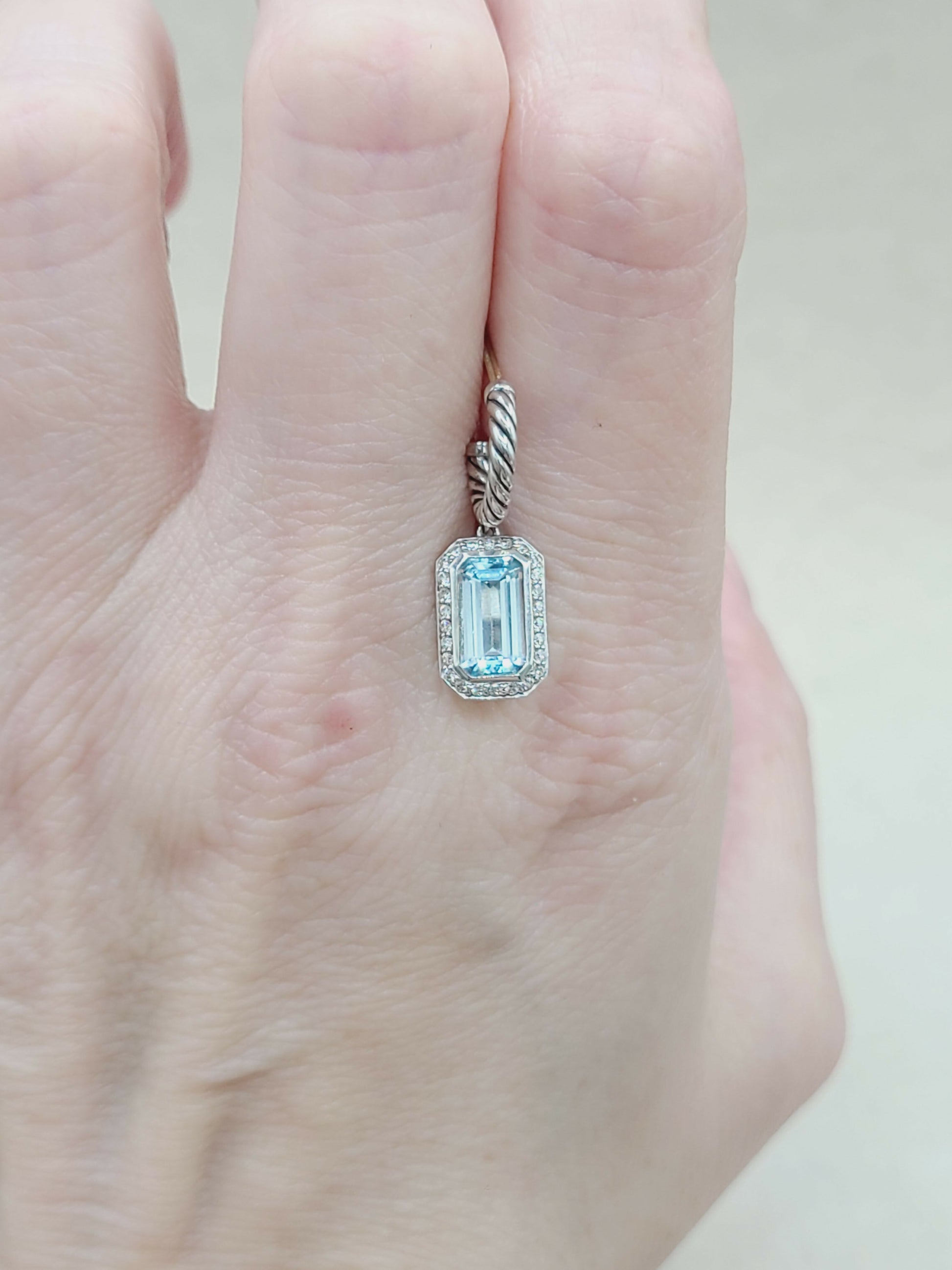 David Yurman Novella Blue Topaz Diamond Earrings | Certified Pre-Owned    #