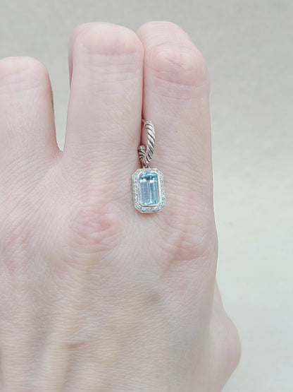 David Yurman Novella Blue Topaz Diamond Earrings | Certified Pre-Owned    #