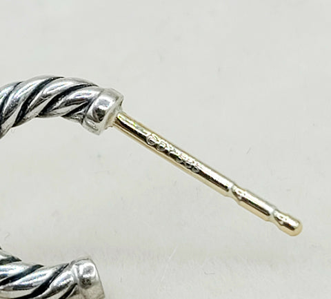  David Yurman Novella Drop Earrings Blue Topaz & Diamonds