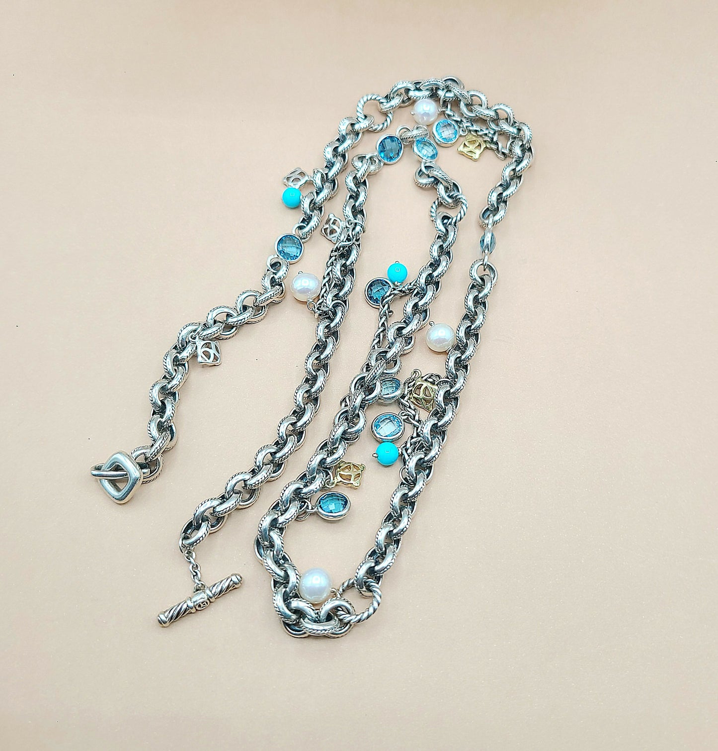 David Yurman Old World Link Charm Necklace