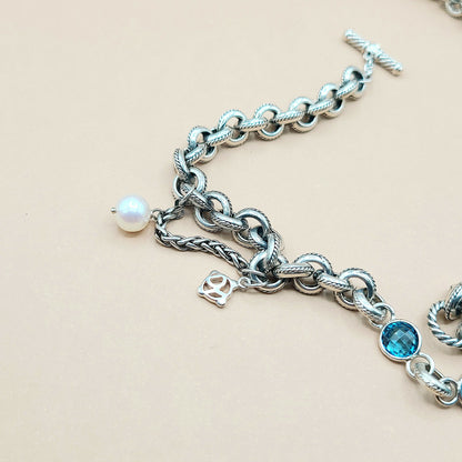 David Yurman Old World Link Charm Necklace