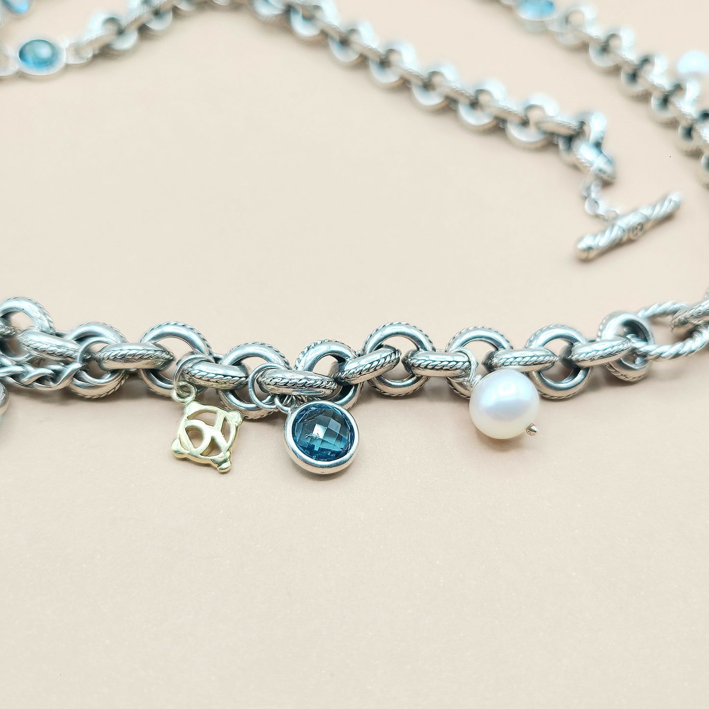 David Yurman Old World Link Charm Necklace