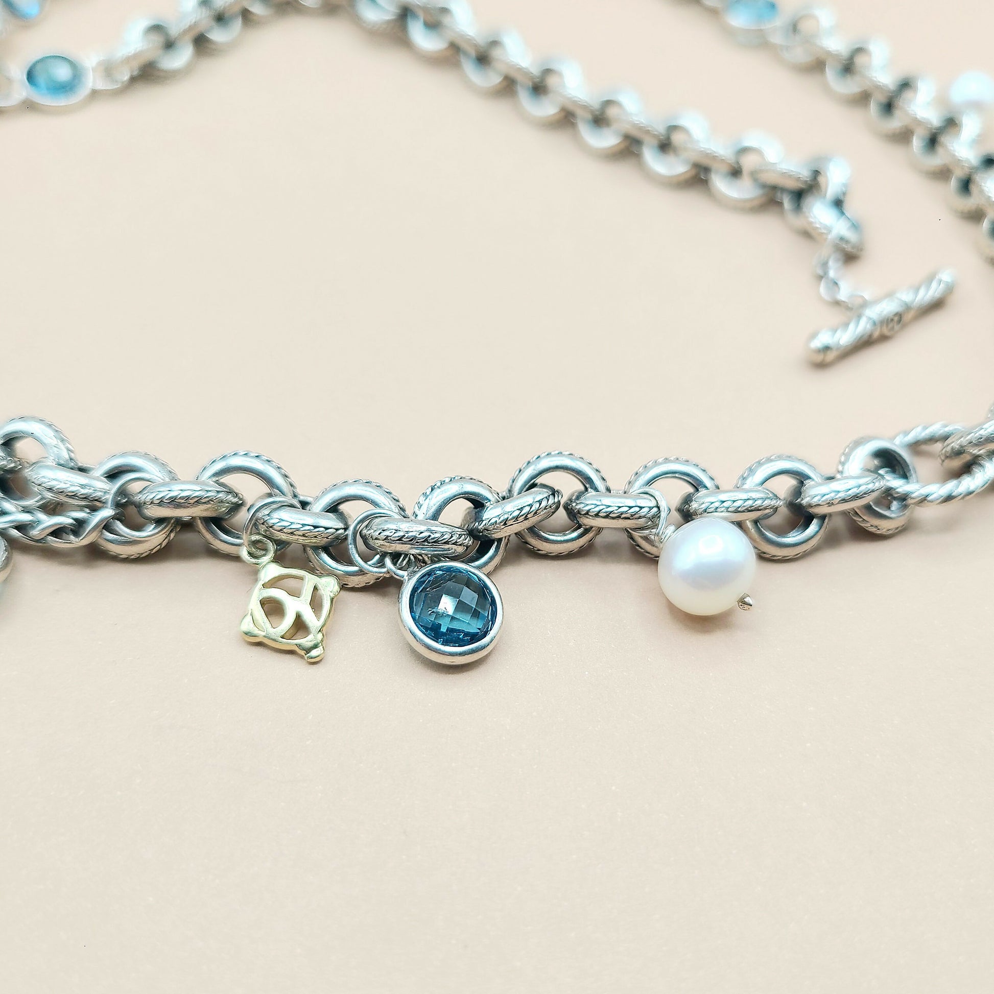 David Yurman Old World Link Charm Necklace