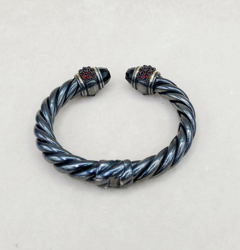  David Yurman Osetra Berries Bracelet  Black Onyx & Garnet