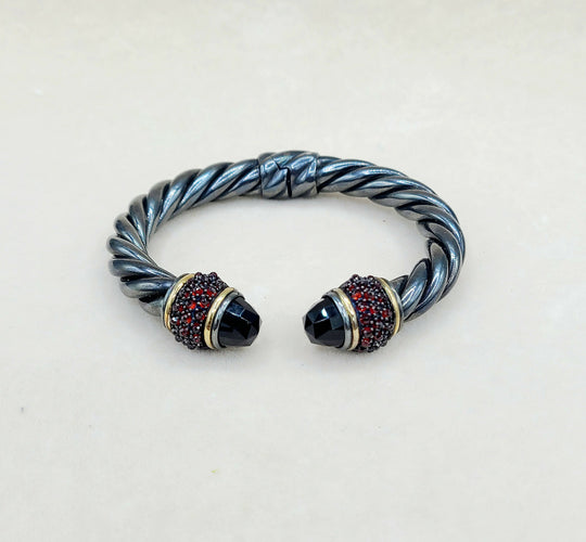  David Yurman Osetra Berries Bracelet  Black Onyx & Garnet