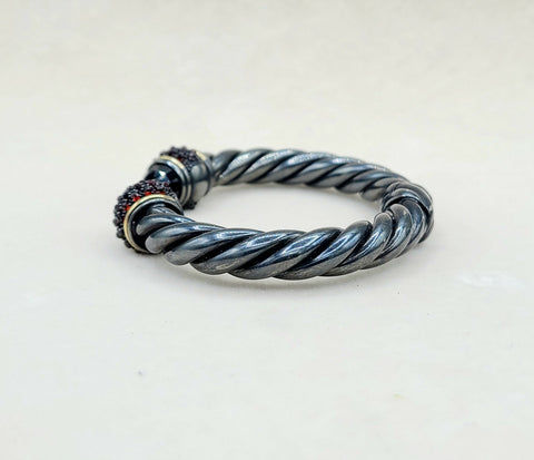  David Yurman Osetra Berries Bracelet  Black Onyx & Garnet