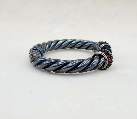  David Yurman Osetra Berries Bracelet  Black Onyx & Garnet