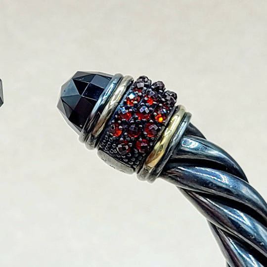  David Yurman Osetra Berries Bracelet  Black Onyx & Garnet