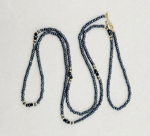  David Yurman Osetra Tweejoux Necklace–Hematine Onyx & Gold