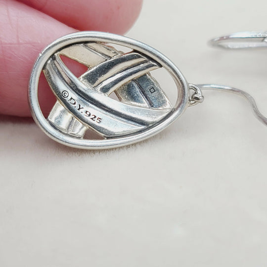  David Yurman Papyrus Crossover Drop Earrings Diamonds