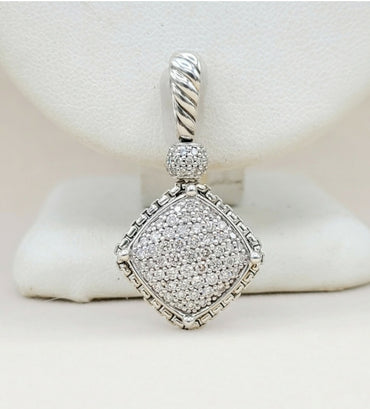  David Yurman Pave Cushion On Point Pendant – Diamonds