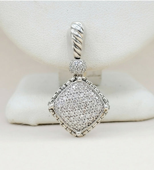  David Yurman Pave Cushion On Point Pendant – Diamonds