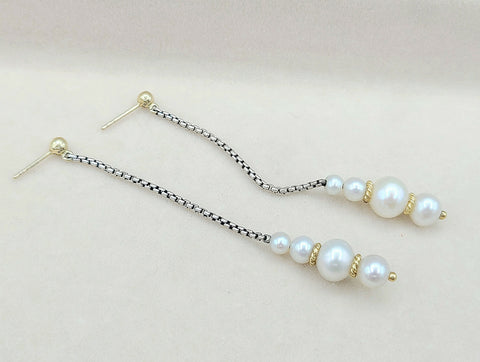  David Yurman-Pearl-Drop-Gold-Station-Earrings