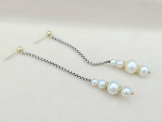  David Yurman-Pearl-Drop-Gold-Station-Earrings