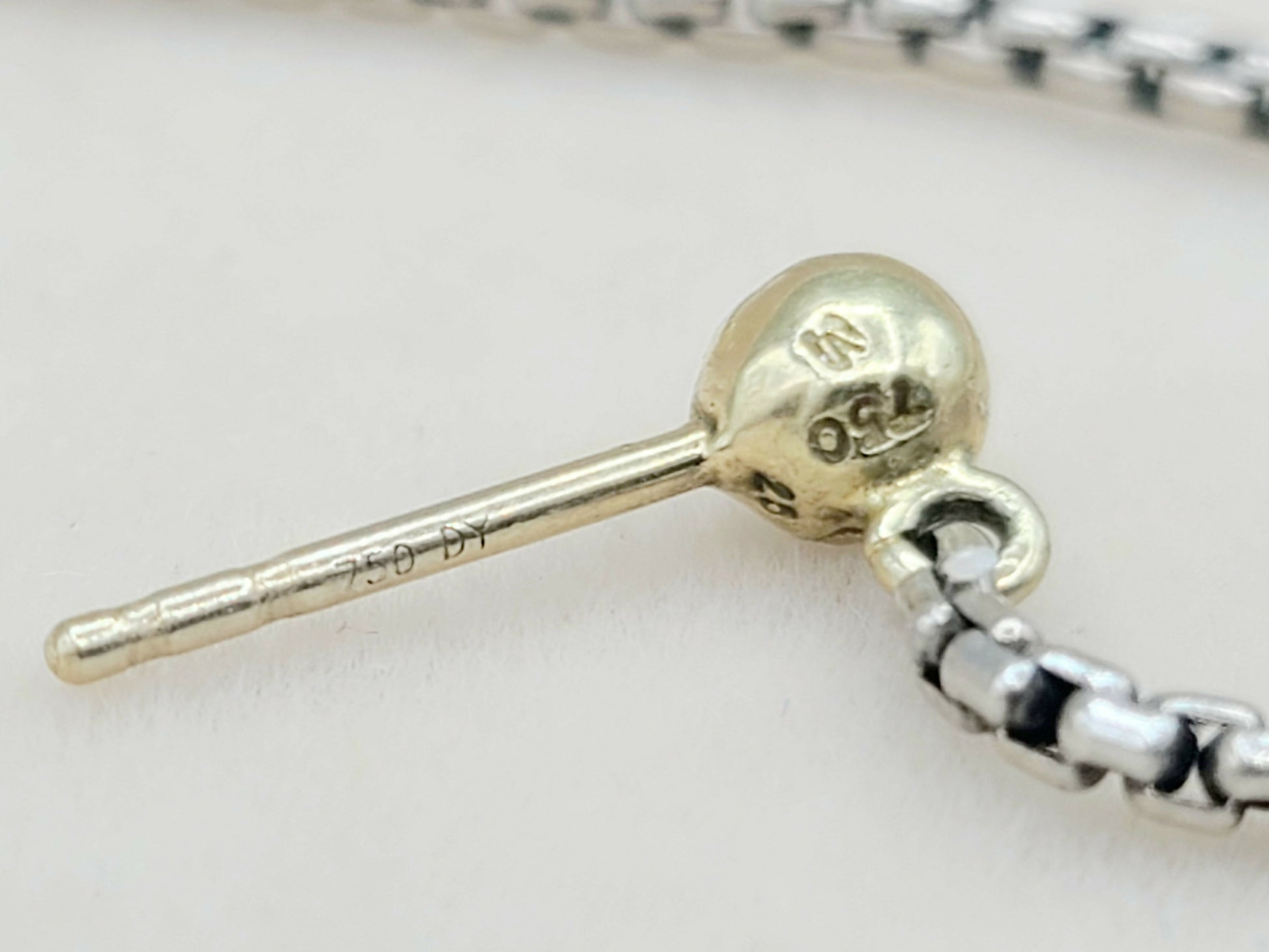 David Yurman Pearl Drop Gold Station Earrings