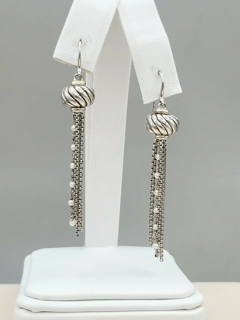  David-Yurman-Pearl Tassel-Drop-Earrings
