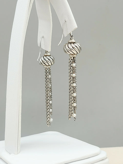 David-Yurman-Pearl Tassel-Drop-Earrings