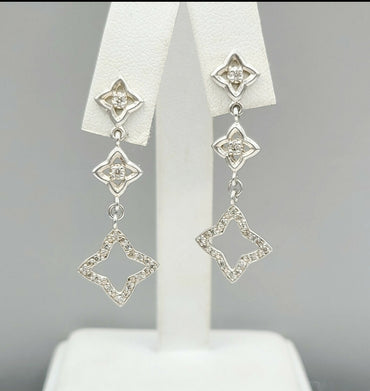  David Yurman Quatrefoil Drop Earrings with Diamonds