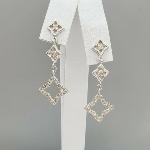  David Yurman Quatrefoil Drop Earrings with Diamonds