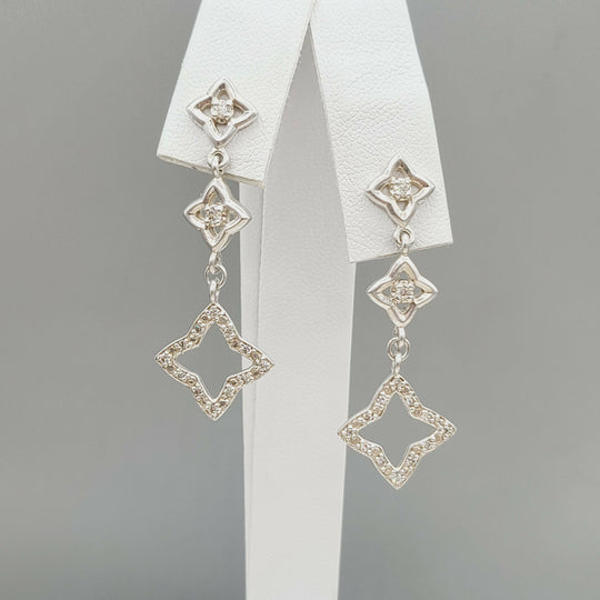  David Yurman Quatrefoil Drop Earrings with Diamonds