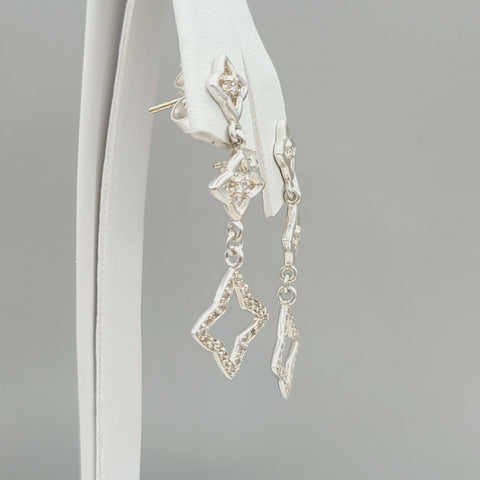  David Yurman Quatrefoil Drop Earrings with Diamonds