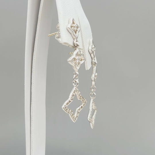  David Yurman Quatrefoil Drop Earrings with Diamonds